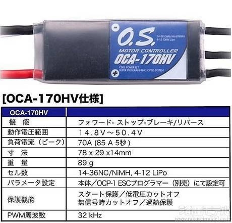 OS (小川精機) 52012070 OCA-170HV(飛行機)：ラジコン専門店 洛西モデル